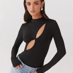 Peppermayo Black Cut-Out Bodysuit